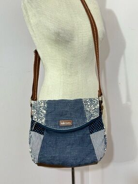 Sakroots Denim Patchwork Crossbody Purse